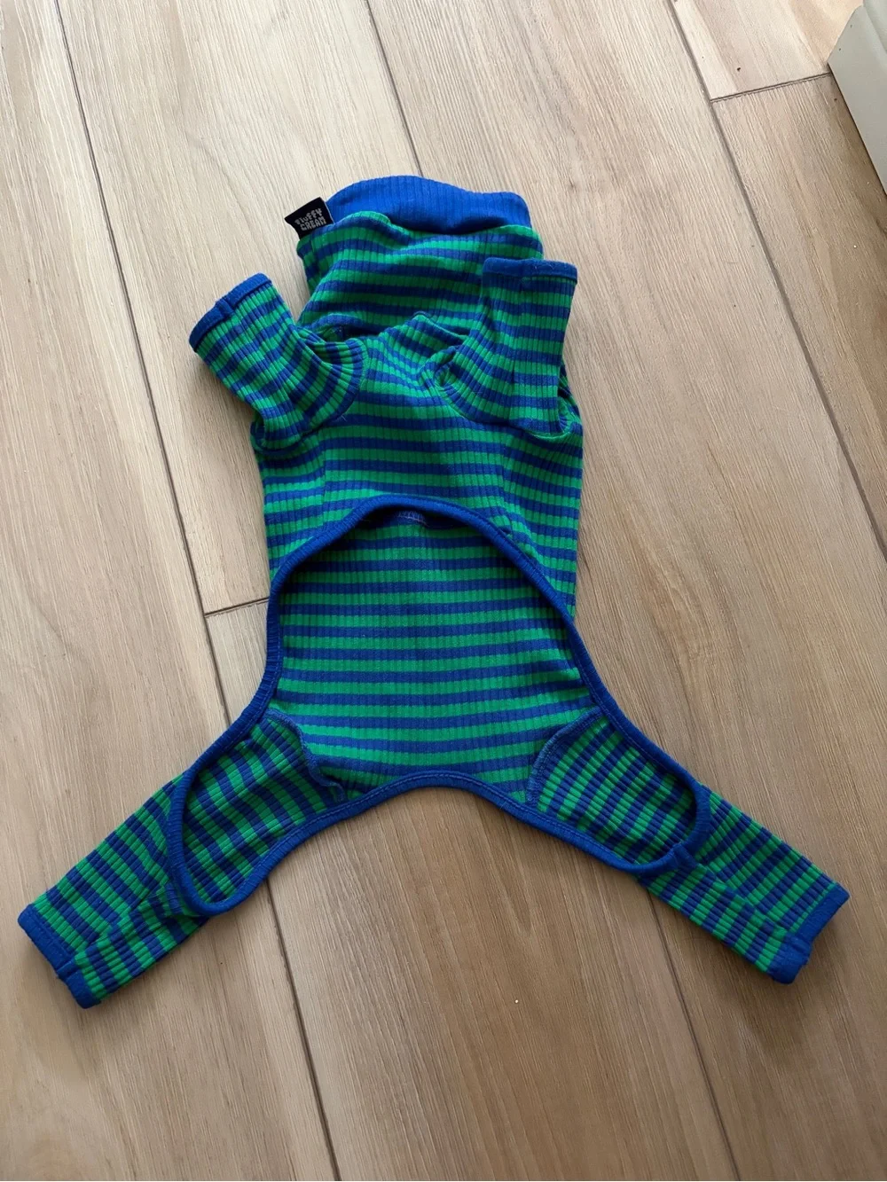 Ivy Prep Onesie - Blue & Green Striped Dog One Piece size XS